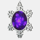 Nebula Fraktal Schneeflocken Schneeflocken Zinn-Ornament (Rechts)