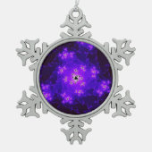 Nebula Fraktal Schneeflocken Schneeflocken Zinn-Ornament (Vorderseite)