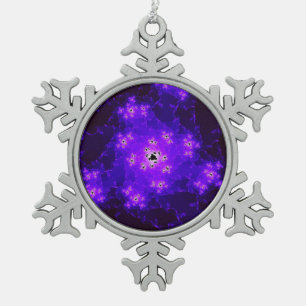 Nebula Fraktal Schneeflocken Schneeflocken Zinn-Ornament