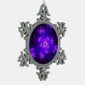 Nebula Fraktal Schneeflocken Zinn-Ornament (Links)