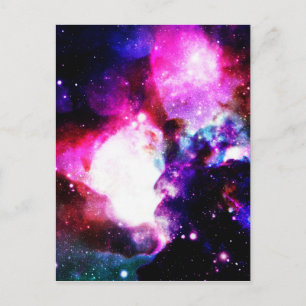 Nebula Galaxie Rosa Lila Blau Postkarte