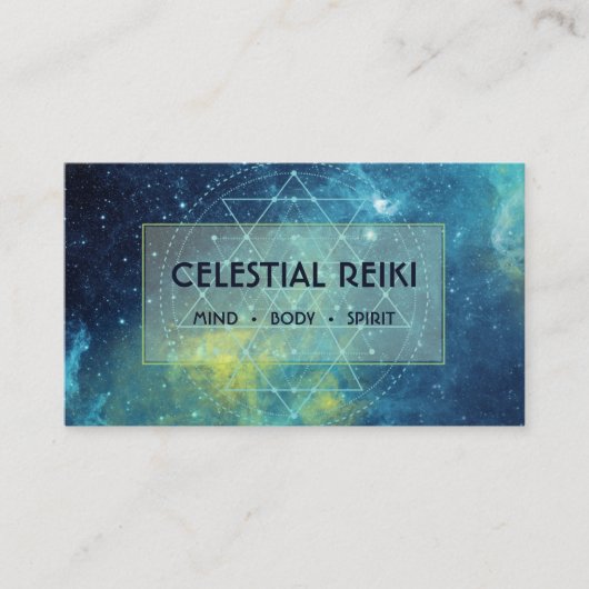 Nebula Galaxy Moderne Wasserfarbe | Reiki Holistic Visitenkarte (Vorderseite)