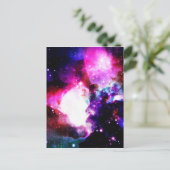 Nebula Galaxy Pink Lila Blue Postkarte (Stehend Vorderseite)