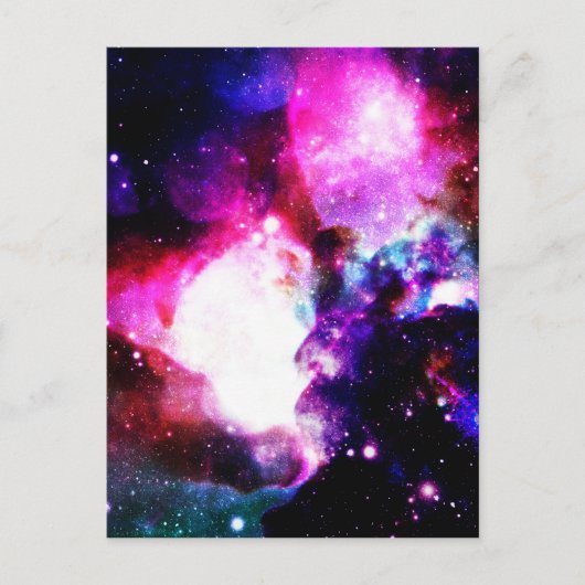 Nebula Galaxy Pink Lila Blue Postkarte (Vorderseite)