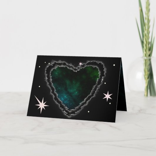 Nebula Heart Sci Fi Valentine Liebe Romance Karte (Vorderseite)