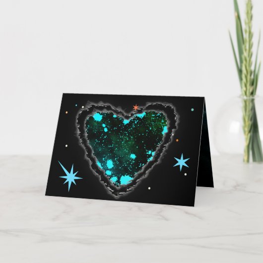 Nebula Heart Sci Fi Valentine Liebe Romance Karte (Vorderseite)