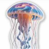 Nebula Jellyfish Sticker: Whimsical Cosmic Design Aufkleber (Vorderseite)