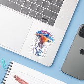 Nebula Jellyfish Sticker: Whimsical Cosmic Design Aufkleber (Laptop mit iPhone)