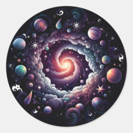 Nebula-Kreidekleber Runder Aufkleber