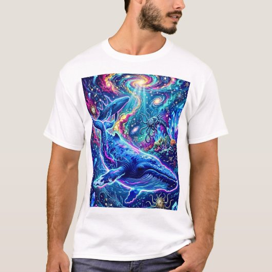 Nebula-Landschaft der kosmischen Wale T-Shirt (Vorderseite)
