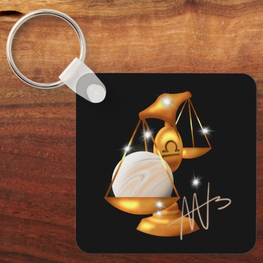 Nebula Libra Venus Zodiac Metal Schlüsselanhänger (Vorderseite)