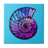 Nebula mit Sternen in einer Nautilus-Muschel Fliese (Vorderseite)