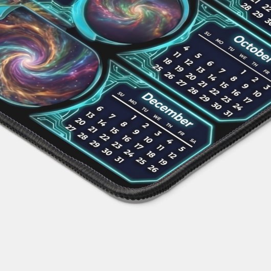 Nebula Nexus Command Mat – 2026 Galaxy Calendar Schreibtischunterlage (Ecke)