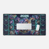 Nebula Nexus Command Mat – 2026 Galaxy Calendar Schreibtischunterlage (Tastatur & Maus)