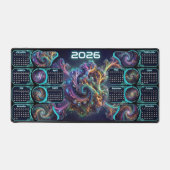 Nebula Nexus Command Mat – 2026 Galaxy Calendar Schreibtischunterlage (Vorderseite)