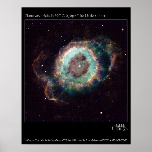 Nebula NGC 6369 Das Kleine Ghost Hubble Teleskop Poster (Vorne)