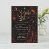 Nebula Nights 21. Geburtstagsfeier Einladung (Stehend Vorderseite)