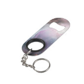 Nebula Orion Astronomie rosa violette Sterne Mini Flaschenöffner (Rückseite Schrägansicht)