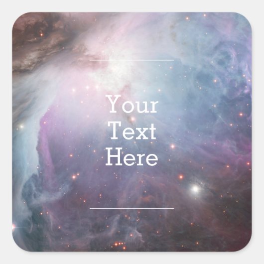 Nebula Orion Astronomie rosa violette Sterne Quadratischer Aufkleber (Vorderseite)