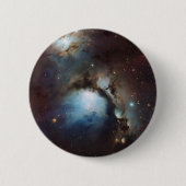 Nebula Orion Astronomisch blau-braune beige Sterne Button (Vorderseite)