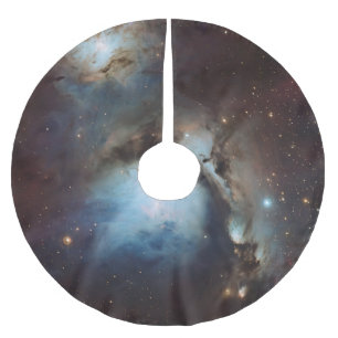 Nebula Orion Astronomisch blau-braune beige Sterne Polyester Weihnachtsbaumdecke