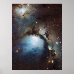 Nebula Orion Astronomisch blau-braune beige Sterne Poster