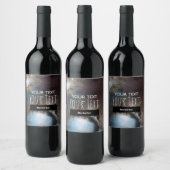 Nebula Orion Astronomisch blau-braune beige Sterne Weinetikett (Flaschen)