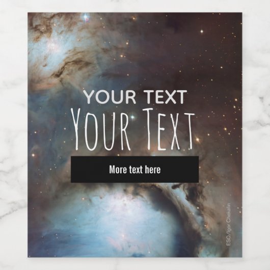 Nebula Orion Astronomisch blau-braune beige Sterne Weinetikett (Einzelnes Label)