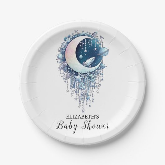 Nebula Outerspace Stars Babydusche Pappteller (Vorderseite)