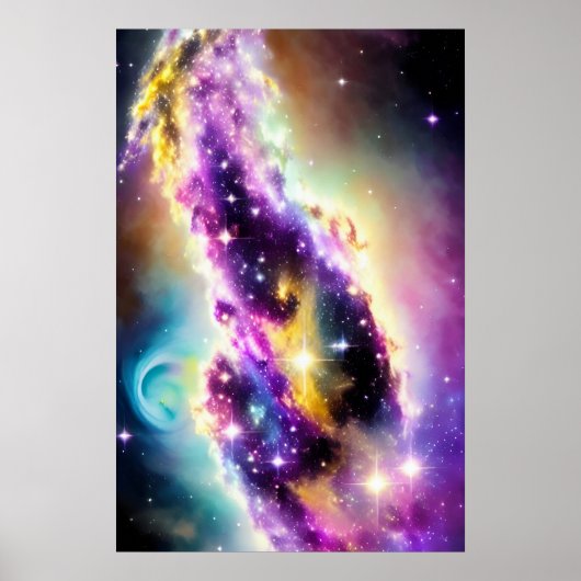 Nebula Roaring Lila bei kosmischem galaktischem Er Poster (Vorne)