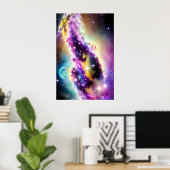 Nebula Roaring Lila bei kosmischem galaktischem Er Poster (Heimbüro)