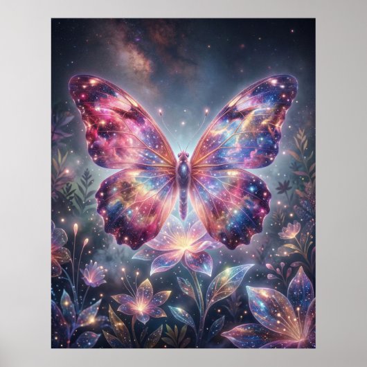 Nebula Schmetterling Kosmische Flügel Poster (Vorne)