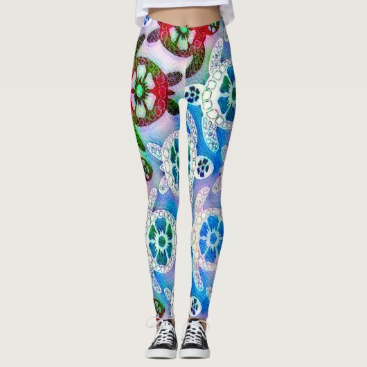 Nebula Sea Turtle Dance Leggings (Vorderseite)