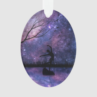 Nebula Sky Dancer Silhouette - Lila & rosa Ornament