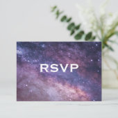 Nebula Space Cosmos Wedding RSVP (Stehend Vorderseite)