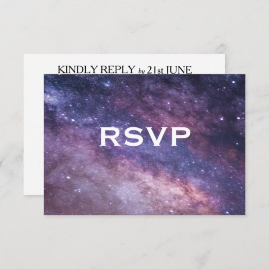 Nebula Space Cosmos Wedding RSVP (Vorne/Hinten)