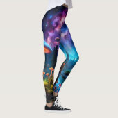 Nebula und biolumineszente Alien Pilze Leggings (Rechts)