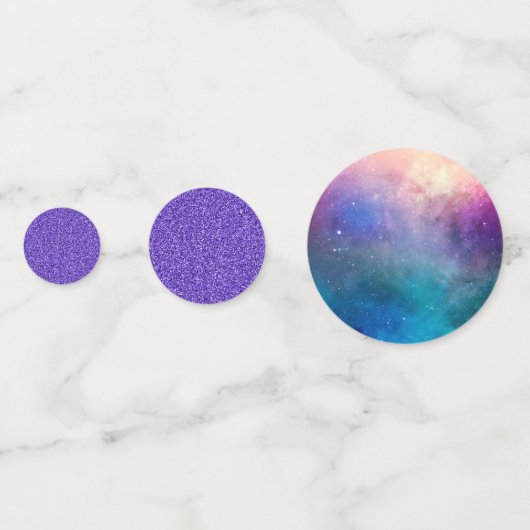 Nebula und Glitzer Monogramm Konfetti (Rückseiten)