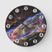 Nebula Veil, Astronomie-Uhr, Hubble / Galaxie Runde Wanduhr (Vorderseite)