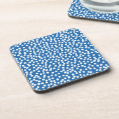 Nebulas Blau mit weißen Schneepunkten Getränkeuntersetzer (Linke Seite)