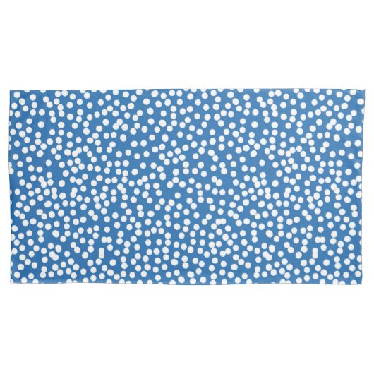 Nebulas Blau mit weißen Schneepunkten Kissenbezug (Vorderseite)