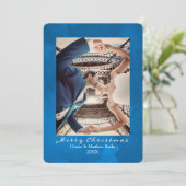 Nebulas Blue Elegante Weihnachtskarte Einladung (Stehend Vorderseite)