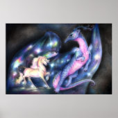Nebuly: Einhorn und Dragon Großdruck Poster (Vorne)