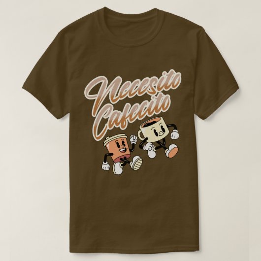 Necesito Cafecito Vintag Spanisches Coffee Shirt (Design vorne)