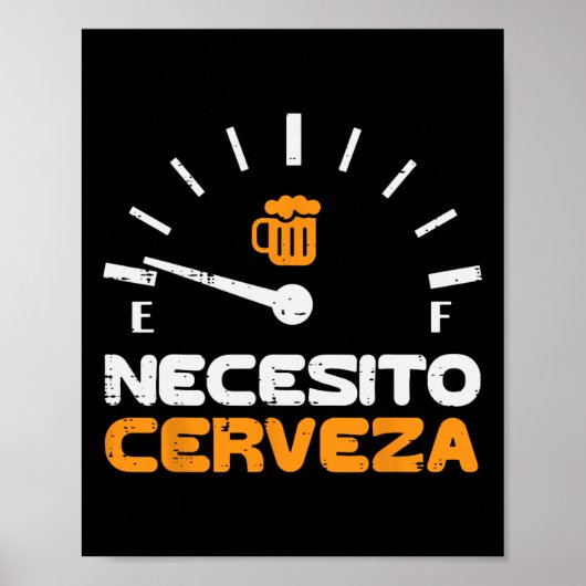 Necesito Cerveza Funny Mexican Cinco De Ma Poster (Vorne)