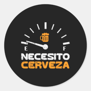 Necesito Cerveza Funny Mexican Cinco De Ma Runder Aufkleber