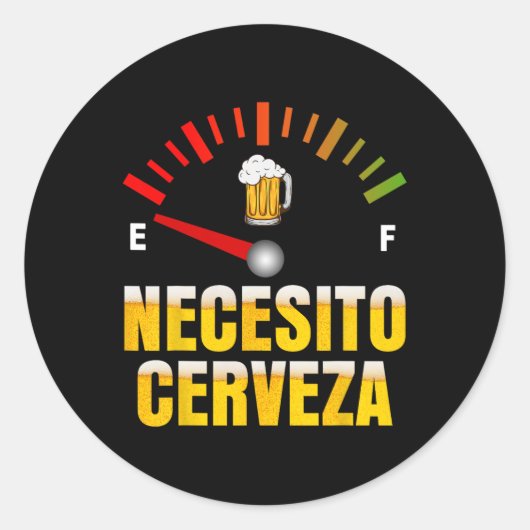 Necesito Cerveza I Need Beer Spanisch Mardi Gras Runder Aufkleber (Vorderseite)