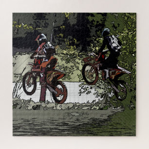 Neck and Neck - Motocross Racers Jigsaw Puzzle