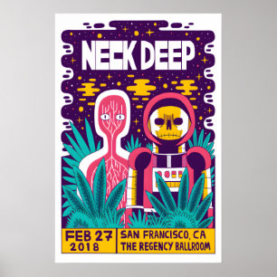 Neck Deep REPRODUKTION Konzertposter Matt  Kunst Poster