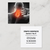 Neck Pain Foto Graphic Square Chiropractic Quadratische Visitenkarte (Vorne/Hinten)